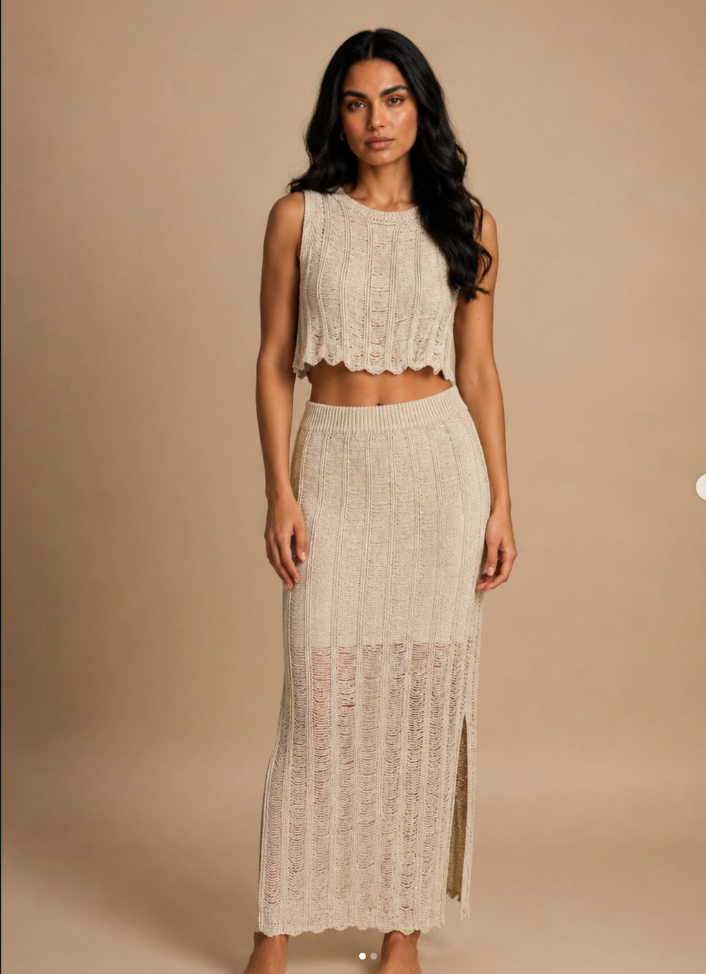Ivory Crochet Column Set