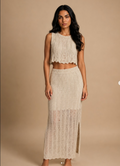 Ivory Crochet Column Set