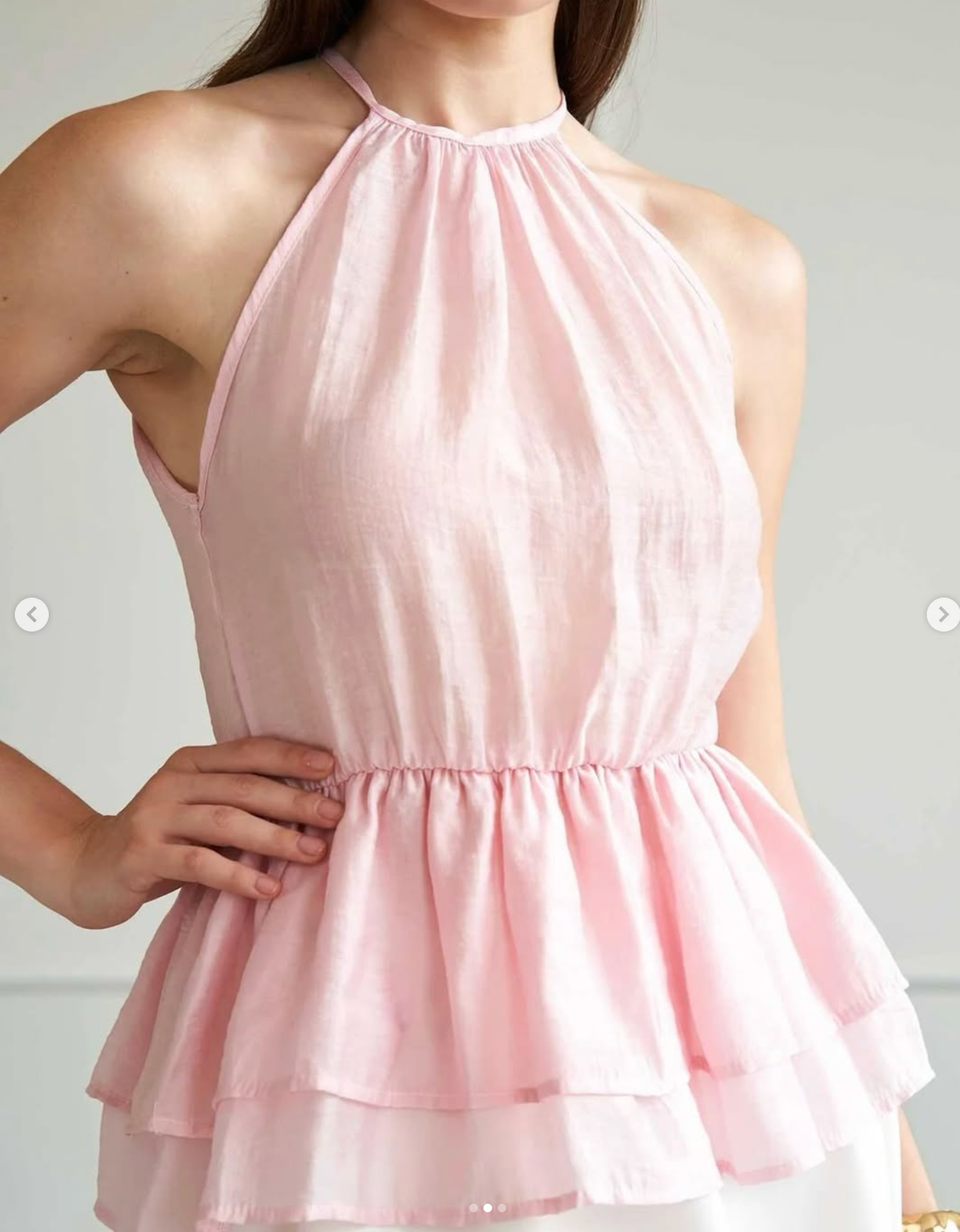 Rosé Ruffle Halter Top